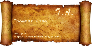 Thomasz Absa névjegykártya